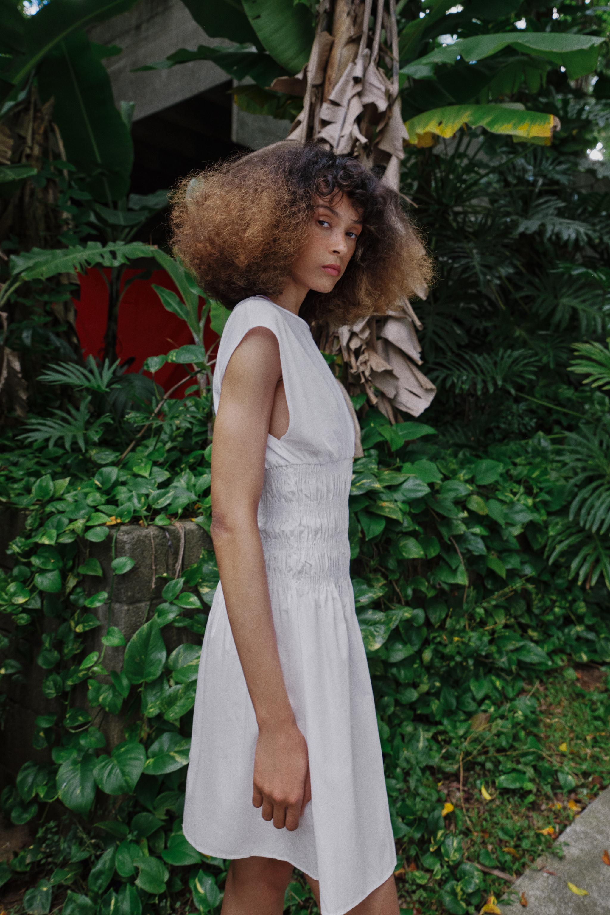 COMBINATION POPLIN DRESS